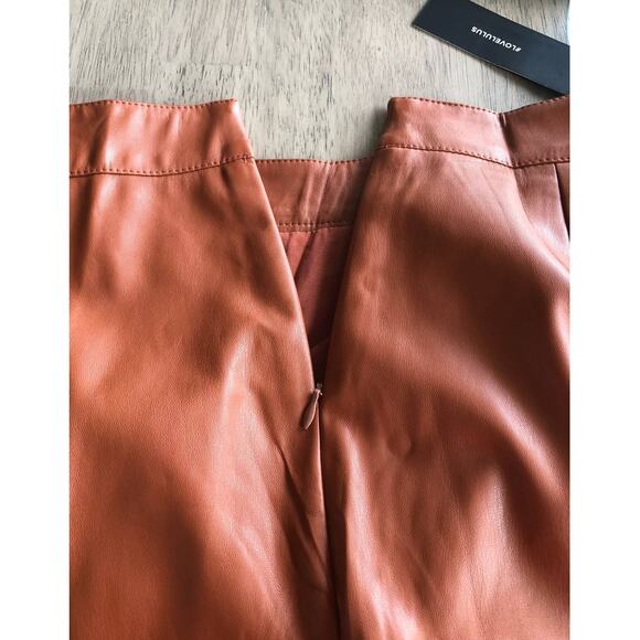 Lulu's Most Fab Brown Faux Leather Button-Front Mini Skirt - XS - Picture 4 of 4